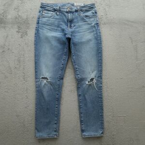 AG Jeans Women's Size 28R Blue Low-Rise Prima Crop Denim 26" Inseam Distressed